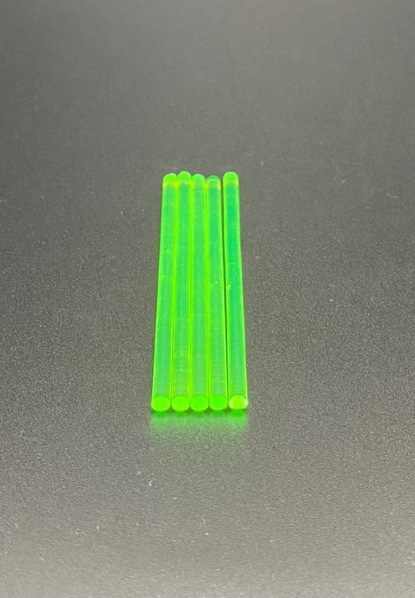 5 x FastHit 3mm Green Super Bright Fibre Optic Rod 70mm